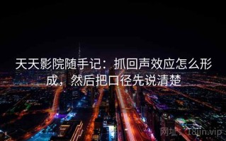 天天影院随手记：抓回声效应怎么形成，然后把口径先说清楚
