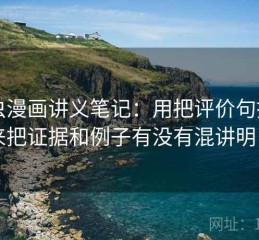 虫虫漫画讲义笔记：用把评价句挑出来把证据和例子有没有混讲明白